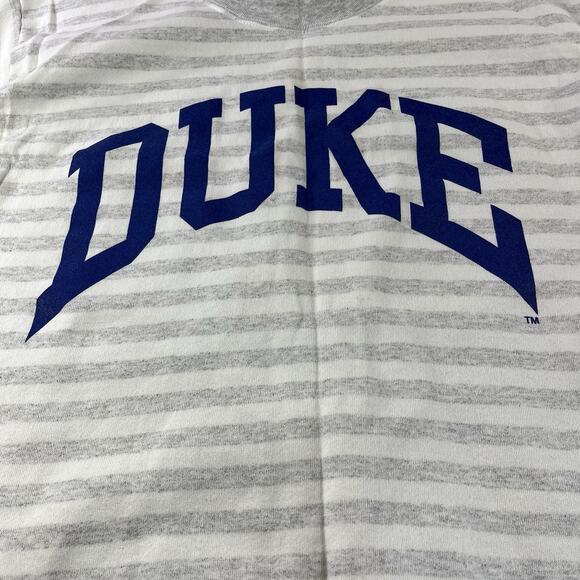 VINTAGE DUKE BLUE DEVILS SWEATSHIRT USA MADE ADULT XL STRIPED PULLOVER 80s 90s - Picture 5 of 10